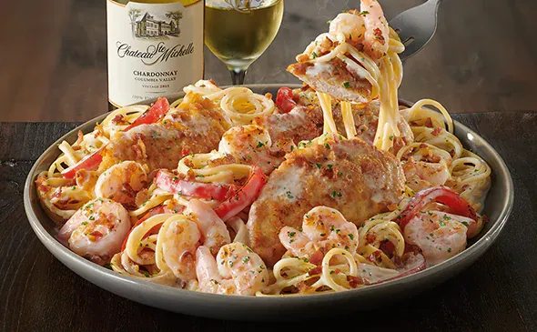 Chicken and Shrimp Carbonara